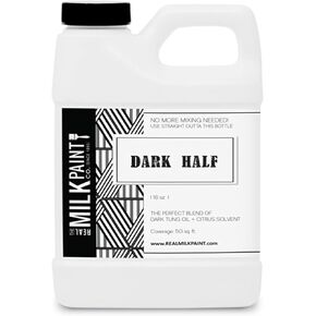 Real Milk Paint Dark Half Tung Oil Mix for Wood Finishing, Cutting Boards, Butcher Blocks, Wood Floors, Clay, Stone, Slate, Food Grade, 32 Ounces