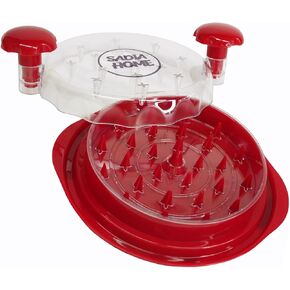 Chicken Shredder, Large Chicken Breast Shredder Tool Twist with Plate, Brush & Tong, Durable Meat Shredder, meat grinder, Non-Slip Base, Ergonomic Handle, BPA Free, Kitchen Gadget (Red)