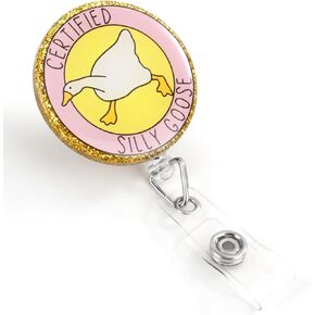 Silly Goose Funny Jesus Badge Reel, Nurse Badge Reel, Funny Badge Reel, Interchangeable ID Retractable Badge Reel for Nurses RN EN Doctor Paramedic Teachers Medical Office Womens Man