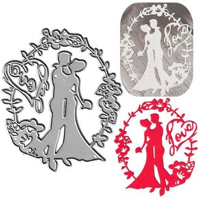 Love Heart Puzzle Cutting Dies, Love Jigsaw Background Die Cuts Metal Embossing Stencils Template Mould for Card Scrapbooking and DIY Craft Album Paper Card Decor