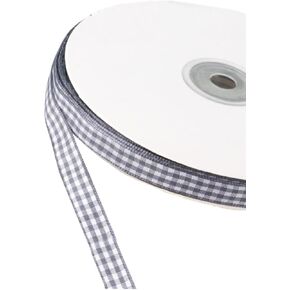 50 Yards Narrow Gingham Ribbon 3/8inch Plaid Ribbon Grid Woven Lace Trim for Jewelry Making Gift Wrapping Bows Floral Bouquet Home Decor (Lilac)