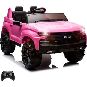 GAOMON 24V Kids Electric Vehicle Baby Car Licensed Chevrolet Silverado 2 Seater Ride On Toy with Remote, LED Lights, MP3, Bluetooth for Boys and Girls, Black