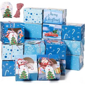 TaoBary 36 Pieces Christmas Cookie Boxes 4 x 4 x 3 Inch Christmas Gift Boxes with Window Bakery Treat Packaging Snowflake Winter Food Packaging for Dessert Xmas Holiday Party Favors Supplies Presents