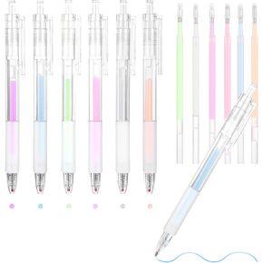 6PCS Glitter Glue Pens Quick Drying Color Spot Glue Stick Pens, Cute Macaron Fine Tip Roller Ball Glue Pens, Easy Control Precision Glue Pen for Scrapbooking, Handmade Stationery, Craft Glue Supplies