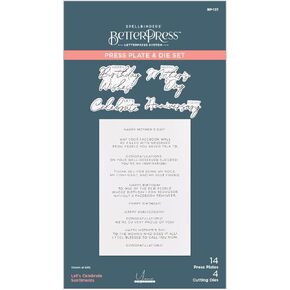 Spellbinders Let's Celebrate Sentiments Press Plate, Metal