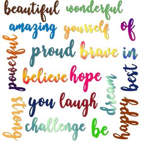 Patelai 20 Pieces Blessing Cutting Dies Word Dies for Card Making Inspirational Metal Cutting Dies Embossing Script Die Stencils Positive Template for DIY Scrapbook Card Making Craft