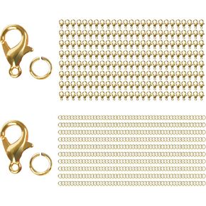 700Pcs Lobster Claw Clasps and Open Jump Rings Set, Necklace Clasps Bracelet Clasps Jewelry Clasps Charm Clasps, Lobster Clasp and Closures for Jewelry Making with Storage Box, Golden & Silver in Kuwait