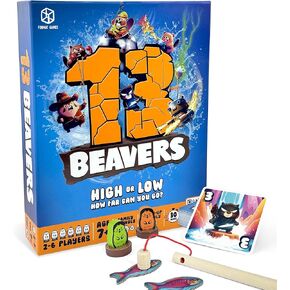 13 Beavers Board Game - The Riveting Beaver Journey, Family-Friendly Card Guessing Adventure, Ever-Changing Gameplay! Ages 7+, 2-6 Players, 30-45 Minute Playtime, Made