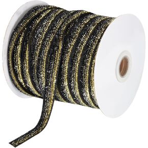 MECCANIXITY Metallic Glitter Velvet Ribbon 3/8 Inch x 50 Yard Single Face Sparkle Ribbon for Christmas DIY Crafts Gift Wrapping Bow Decoration Pink White
