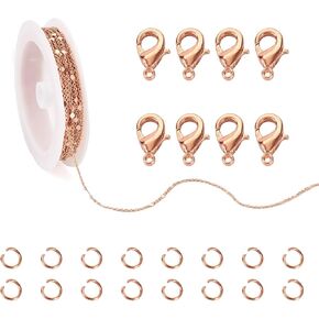 Pandahall 16.4 Feet Brass Heart Link Chains 18K White Gold Plated Heart Chains Soldered Jewelry Chains with 50Pcs Jump Rings Lobster Claw Clasps for Bracelet Necklace Jewelry Making