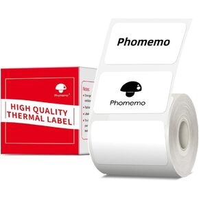 Label Maker Paper, Phomemo Multi-Purpose Square Self-Adhesive Compatible for Phomemo M110/M120/M200/M220/M221 Label Printer, 1.57"x1.18" (40x30mm) 230 Labels/Roll, Black on White