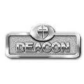 Badge-Deacon w/Cross-Magnetic-Silver