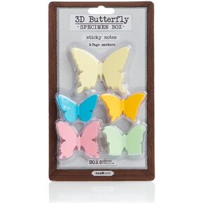 Suck UK 3D Butterfly Sticky Notes Multipack - Adhesive Paper Memo Pads