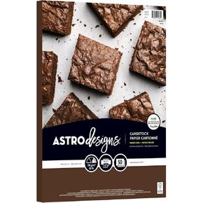Astrodesigns Crafting Cardstock, 8.5" x 11", 65 lb./176 gsm, Brown, 50 Sheets (91034)
