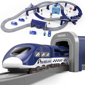Wdmiya Train Set for Toddlers, 92 Pcs Train Toys for Kids Ages 3-8, Electric Trains Sets with Tracks (Magnetic Connection), Battery Operated Trains Birthday Gift for 3 4 5 6 7 Years Old