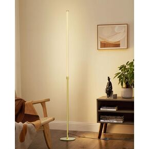 Minimalist Corner Floor Lamp - 3000K-6000K LED Linear Standing Lamp - Dimmable Modern Floor Lamp with Remote & Foot Switch for Living Room, Bedroom -12W (Black)