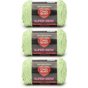 Red Heart Super Glow Aurora Yellow Yarn - 3 Pack of 1.8oz/50g - 100% Polyester - #4 Worsted (Medium) - 50 Yards - Knitting/Crochet