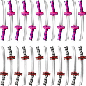 24 Pack Inflatable Ninja Swords Inflatable Sword Samurai Katana Blow Up Swords for Ninja Cosplay Swimming Pool Party Supplies Halloween Costume Accessories