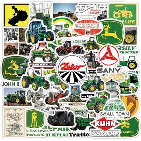 John Deere Stickers 62pcs Farm Decals Aesthetic Waterproof Vinyl Pack Stickers for Water Bottle Laptop Cup Adults Phone Skateboard DIY Party