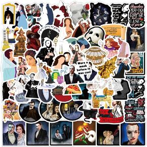 61 قطعة من ملصقات الأفلام الكلاسيكية The Phantom of The Opera، ملصق فينيل مقاوم للماء لزجاجة المياه، لوح التزلج، الكمبيوتر المحمول، الهاتف، المجلات، شارات سجل القصاصات للمراهقين والبالغين لمستلزمات الحفلات
