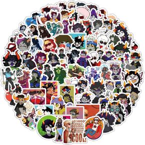 120 PCS Homestuck Stickers Anime Game Cartoon Aesthetic Waterproof Vinyl Sticker for Water Bottle Laptop Phone Scrapbooking Journaling for Adults Teens Kids for Party Supply Favor Decor