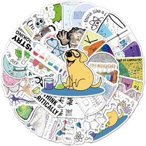50PCS Pack Chemical Laboratory Equations Chemistry Stickers for DIY Laptops Stationery Phone Case Skateboard Gifts Decals for Kids Birthday Party