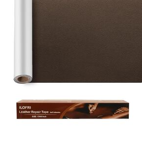ILOFRI 16x30'' Self Adhesive Leather Repair Patch Tape, Vinyl and Leather Repair Kit for Couches, Furniture, Car Seat, Boat Seat, Sofa, Vinyl Upholstery, Chair, Interior (Dark Brown No.2)