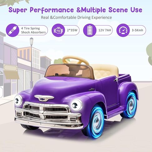 Licensed Chevrolet Ride On Car for Kids w/Parent Remote, 12V Ride On Car Toys for Ages 3-5, 2 Speed, Front &Ear Headlights, Kids Electric Cars with Dual Doors, 4 Wheel Cushion, Music Player in Saudi Arabia