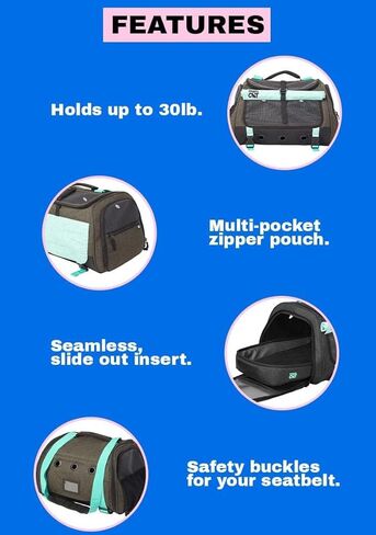 Travel Cat Carrier Bag - Portable Comfort Soft Sided Transpurrter Cat Carrier for Small Medium Cats Kitten up to 30 LBs Airline Approved Backpack with Shoulder Strap (Heather Grey) in Kuwait