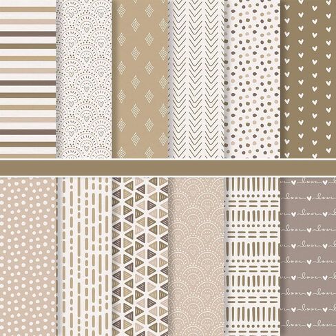24 Sheet Boho Pattern Paper 12 Designs Colorful Scrapbook Specialty Paper Double Sided Craft Paper For DIY Card Making Photo Album Decor, 11.8 x 11.8 Inch in Saudi Arabia