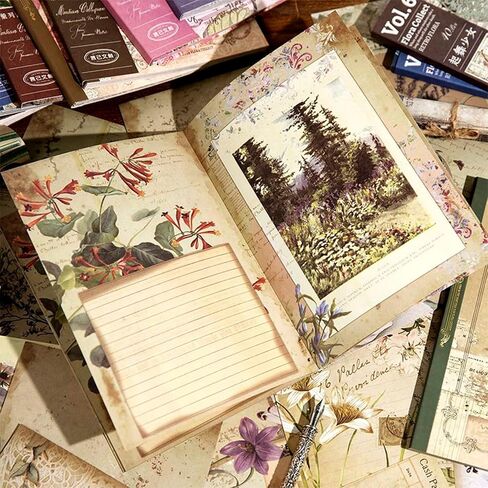 BLEDS 210 Sheets of Scrapbook Paper, Vintage Journaling Supplies Aesthetic Craft Paper for Junk Journal Ephemera Coquette Room Wall Retro Decor Background Collage Tags Card Making in Saudi Arabia