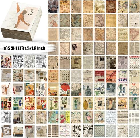 BLEDS 210 Sheets of Scrapbook Paper, Vintage Journaling Supplies Aesthetic Craft Paper for Junk Journal Ephemera Coquette Room Wall Retro Decor Background Collage Tags Card Making in Saudi Arabia