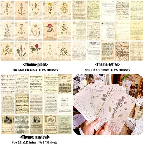 BLEDS 210 Sheets of Scrapbook Paper, Vintage Journaling Supplies Aesthetic Craft Paper for Junk Journal Ephemera Coquette Room Wall Retro Decor Background Collage Tags Card Making in Kuwait