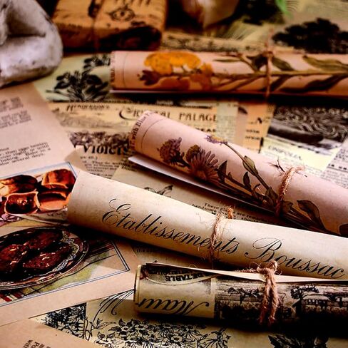 BLEDS 210 Sheets of Scrapbook Paper, Vintage Journaling Supplies Aesthetic Craft Paper for Junk Journal Ephemera Coquette Room Wall Retro Decor Background Collage Tags Card Making in Kuwait