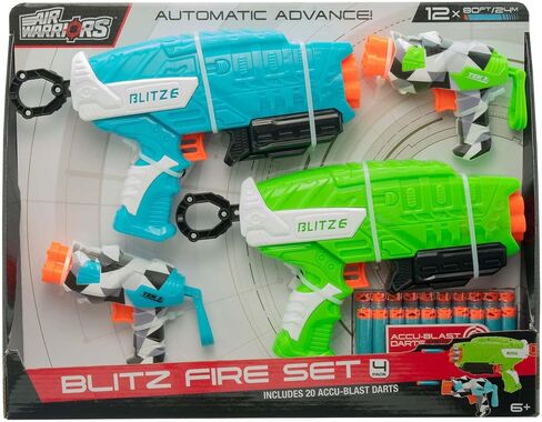 Air Warriors: Blitz 6 - Dart Blaster, 12 Accu-Blast Darts, 6 Chamber Barrel, Automatic Rotating Barrel, Shoots Up to 80ft, Kids Toy, Ages 6+ in Saudi Arabia