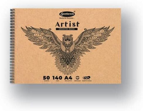 Sundaram Artist Sketch Book | Spiral Bound |140GSM | 100 Pages | A4 - Pack of 1 Pcs in Saudi Arabia
