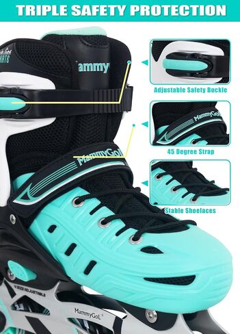 MammyGol Adults Adjustable Inline Skates, Safe and Durable Roller Skates with Giant Wheels, High Performance Professional Skates for Men Women Youth in Saudi Arabia