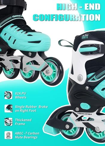 MammyGol Adults Adjustable Inline Skates, Safe and Durable Roller Skates with Giant Wheels, High Performance Professional Skates for Men Women Youth in Saudi Arabia