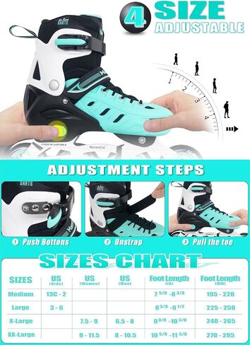 MammyGol Adults Adjustable Inline Skates, Safe and Durable Roller Skates with Giant Wheels, High Performance Professional Skates for Men Women Youth in Saudi Arabia
