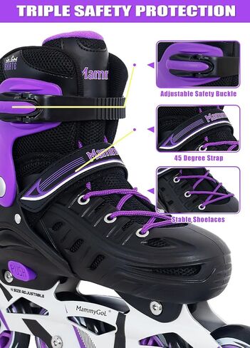 MammyGol Adults Adjustable Inline Skates, Safe and Durable Roller Skates with Giant Wheels, High Performance Professional Skates for Men Women Youth in Saudi Arabia