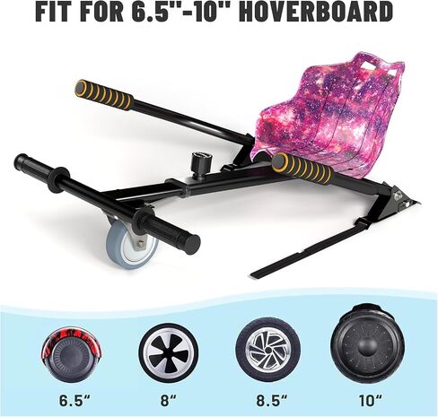 Seat Attachment Combo, Go Kart Accessories with Adjustable Frame Length for 6.5" 8" 10" into Self Balancing Scooter, Ideal Gift for Kids & Adults in Saudi Arabia