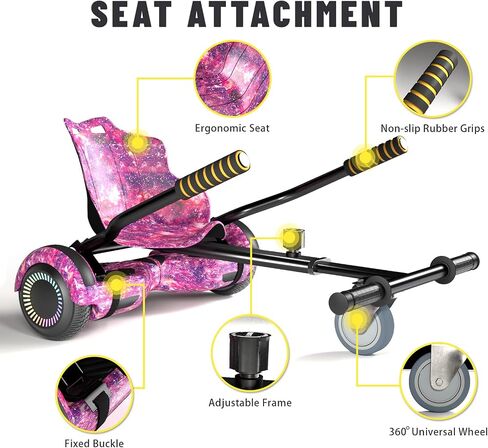Seat Attachment Combo, Go Kart Accessories with Adjustable Frame Length for 6.5" 8" 10" into Self Balancing Scooter, Ideal Gift for Kids & Adults in Saudi Arabia
