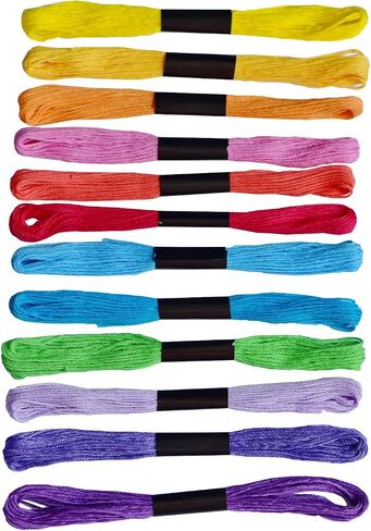 Embroidery Floss Friendship Bracelets Floss 36 Skeins Per Pack dy le paon Crafts Floss Cross Stitch Threads and Free Set of Free Friendship Wheel 100% Long Staple Cotton in Kuwait