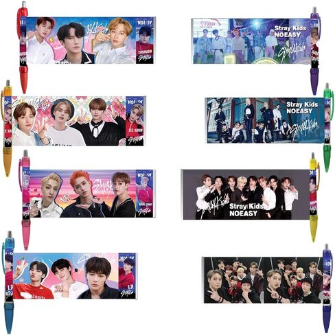 أقلام جل من YiYiXiXi 8 قطع STRAY-KIDS قلم حبر جاف STRAY K-IDS Merch اللوازم المكتبية للهدايا (أحمر) in Kuwait