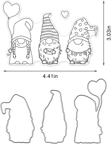 Gnomes Stamps and Dies for Card Making, Santa Clear Stamp Christmas Cutting Dies Graduation Heart Die Cuts for Holiday Card Making Decoration DIY Scrapbooking Transparent Album Decor Paper Craft in Kuwait