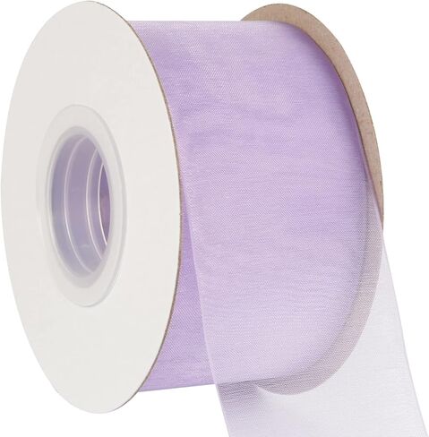AVANAVA 2 Inch Wide Sheer Organza Ribbon Multi-Colors for Gift Wrapping Bouquet Wedding Decoration Floral Arrangement - 50 Yards (White) in Kuwait