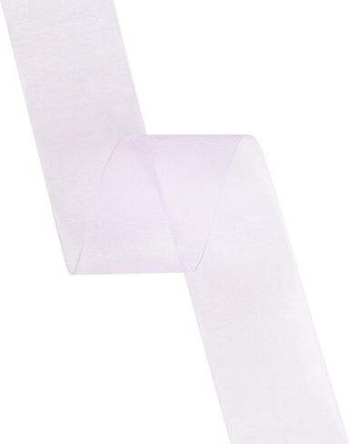 AVANAVA 2 Inch Wide Sheer Organza Ribbon Multi-Colors for Gift Wrapping Bouquet Wedding Decoration Floral Arrangement - 50 Yards (White) in Kuwait