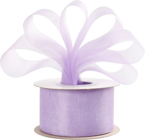 AVANAVA 2 Inch Wide Sheer Organza Ribbon Multi-Colors for Gift Wrapping Bouquet Wedding Decoration Floral Arrangement - 50 Yards (White) in Kuwait