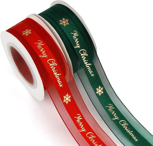 Red Christmas Ribbon 1 Inch 10 Yard Red Ribbon Merry Christmas Ribbon for Christmas Tree Mesh Satin Ribbon Red Christmas Bows Holiday Ribbon Christmas Decor Christmas Party Decorations Xmas Decor in Saudi Arabia