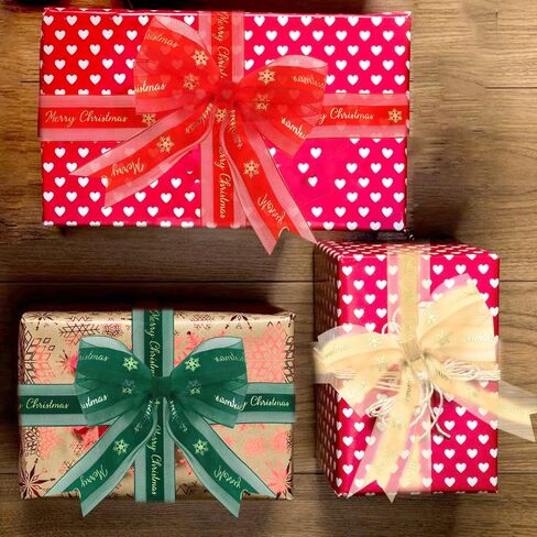 Red Christmas Ribbon 1 Inch 10 Yard Red Ribbon Merry Christmas Ribbon for Christmas Tree Mesh Satin Ribbon Red Christmas Bows Holiday Ribbon Christmas Decor Christmas Party Decorations Xmas Decor in Saudi Arabia